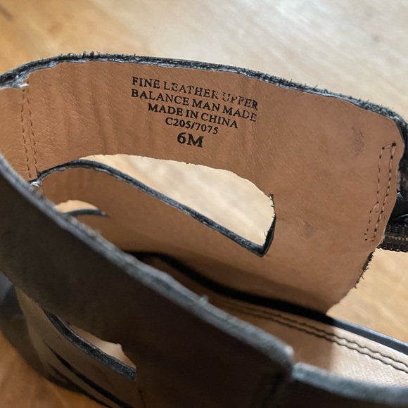 Splendid Black Leather Stacked Heel Sz 6 - Picture 7 of 7